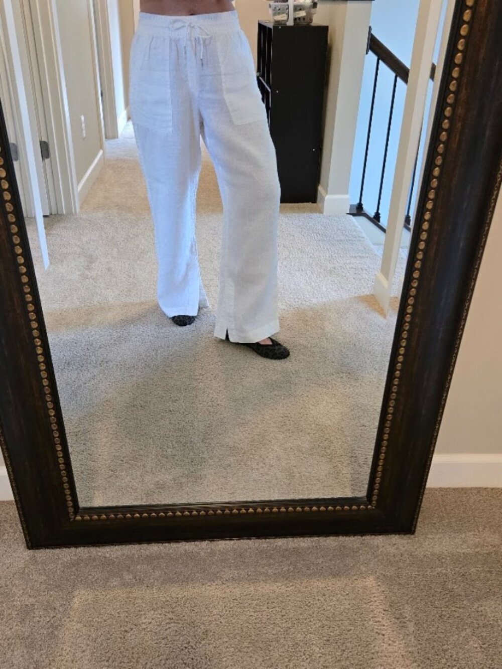 Athleta White Linen Pants, Size 8